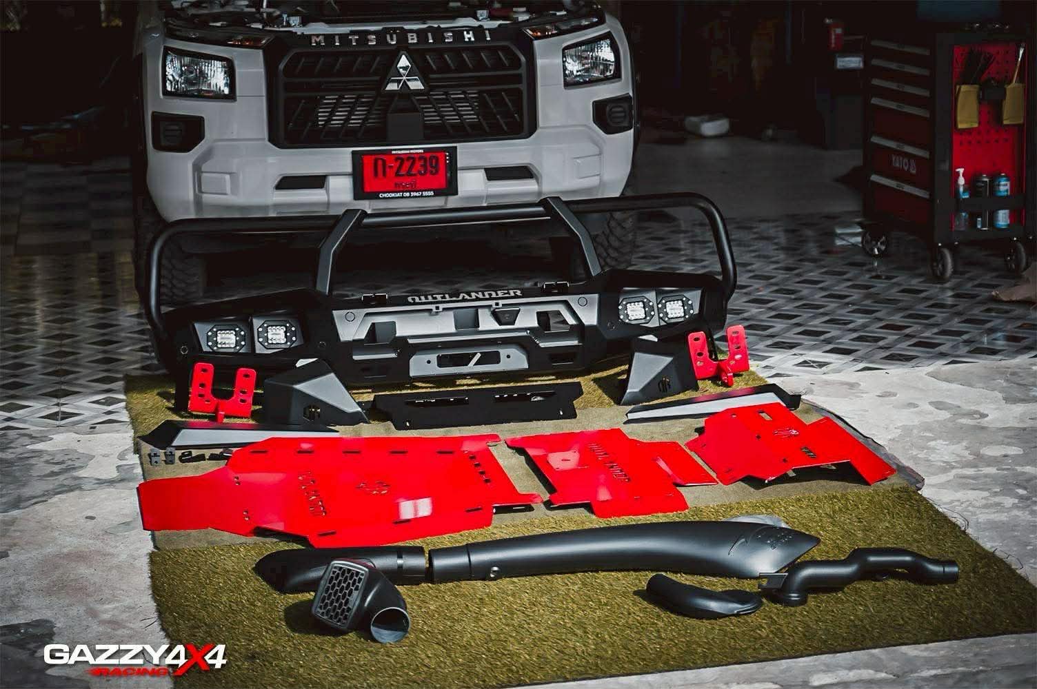 Outlander bumper, skid plates and snorkel components