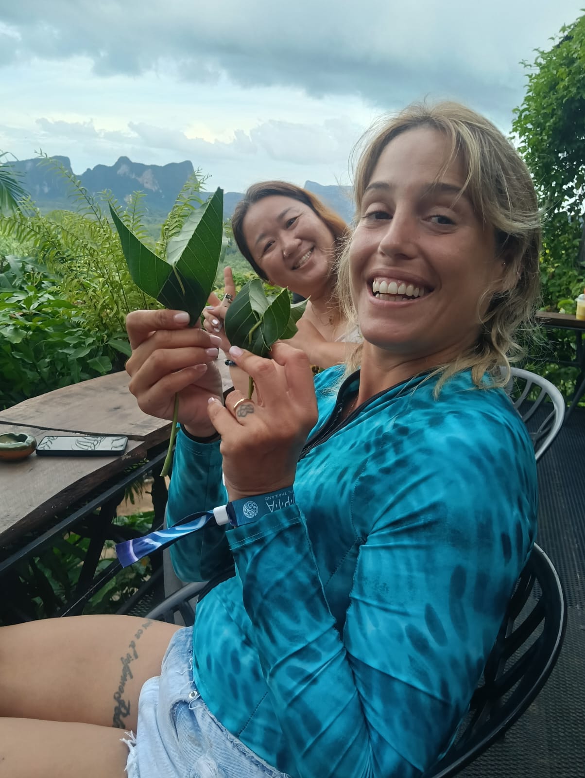 Happy travelers at a Krabi viewpoint
